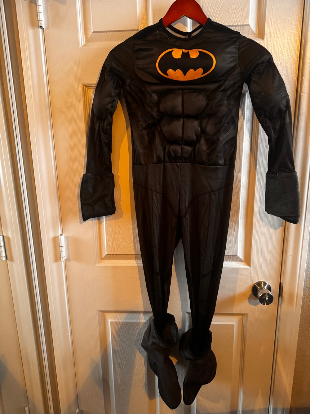 Kids Batman Muscle Costume Jumpsuit with Shoe Covers